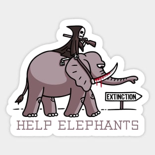 Help Elephants Sticker